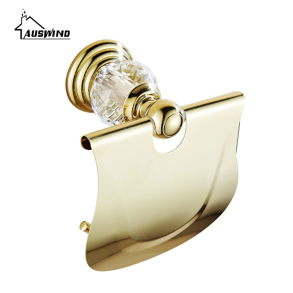 Preise Solide Messing Bad Hardware Sets Gold Poliert Badezimmer Zubehör Wand Montiert Kristall Bad Produkte