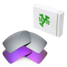 2 пары mryok ПОЛЯРИЗОВАННЫЕ замены Оптические стёкла для Oakley повязка на глаз 1& 2 Солнцезащитные очки для женщин Серебряный Титан и плазменных фиолетовый