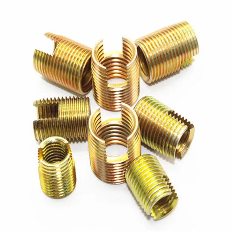 

5pcs M2-M10 Color zinc inner and outer teeth nut Thread repair nuts Self-tapping threaded sleeve Carbon steel 6mm-14mm length