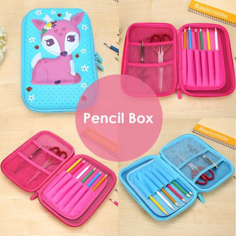 

Cute Sika Deer EVA Pencil Box Large Capacity Pencil Bag School Stationery Pen Case Pencil Box Stationery