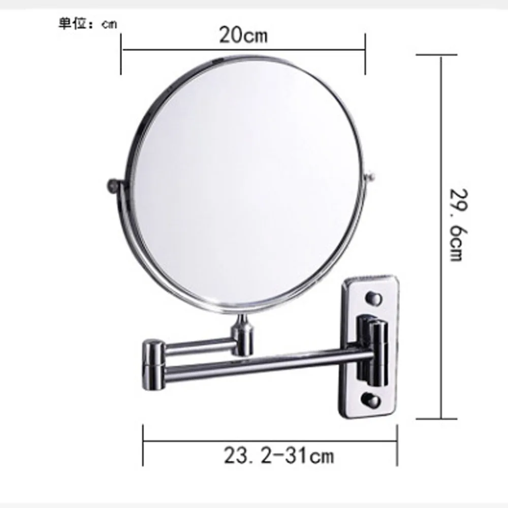 Зеркало для ванной косметическое зеркало со светодиодной подсветкой 1X/3X увеличение регулируемый настенный макияж двойной удлинитель 2-лицевая сторона зеркальная поверхность(YJ-BM-002