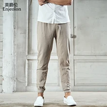 Enjeolon высокое качество длинные штаны брюки мужские прямые повседневные подходит Штаны человек сплошной Штаны мужской плюс размер K6278
