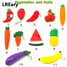 Фрукты флешки овощи USB флэш-накопитель клубника/морковь/ананас/арбуз/банан карта памяти, Флеш накопитель 4 ГБ/8 ГБ/16 ГБ/32 ГБ