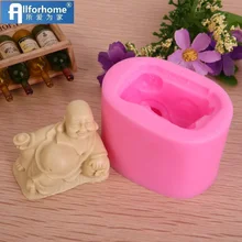 3D Смеющийся Будда Силиконовые Мыло плесень Мыло DIY Плесень Смола Полимерная глина торт свечи украшения форма для изготовления мыла вручную плесень