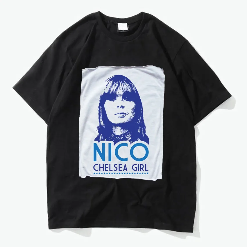 

Lou Reed velvet underground nico chelsea girl Johnny cash men women size black cotton t shirt