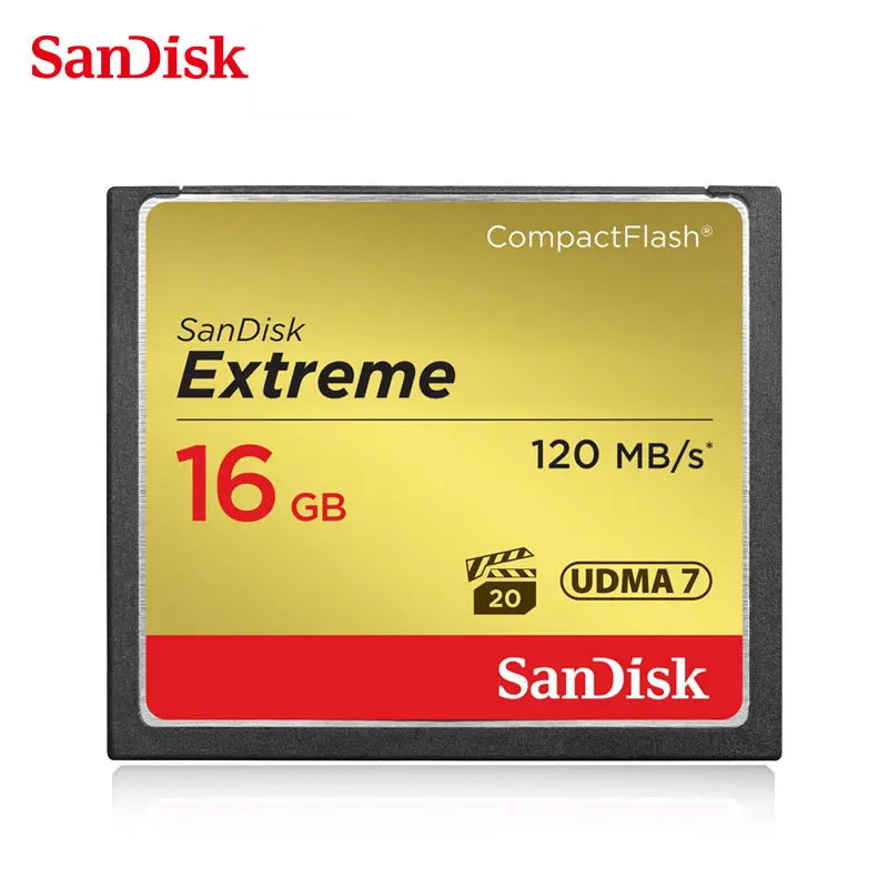 Карта памяти Sandisk Extreme CompactFlash 32 Гб 64 128 ГБ CF карта VPG 20 120 МБ/с./с 4K и Full HD видео для Canon