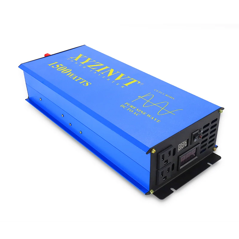 1500W Power Inverter 24V 220V Pure Sine Wave Solar Inverter Wind Generator Voltage Converter 12V/48V/110VDC to 120V/230V/240V AC