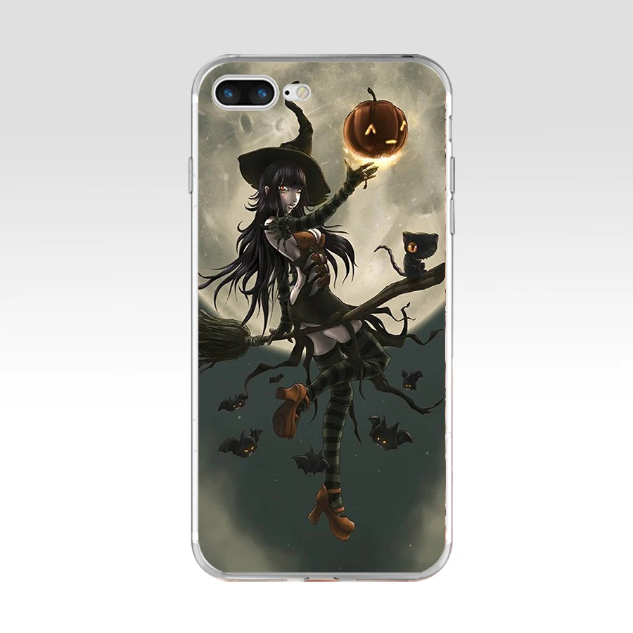 167AQ Мультфильм Хэллоуин ведьма Мягкий ТПУ силиконовый чехол для Apple iPhone 6 6s 7 8 plus