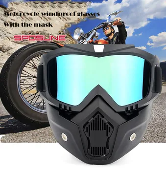 

Modular Mask Goggles Filter Anti Dust Sand Wind glasses Detachable Motorcycle Eyewear Tactical Face Cycling Protective Goggles