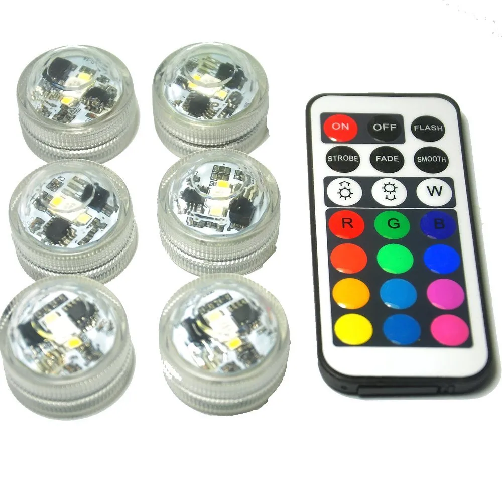 

Kitosun Remote Submersible Mini LED Party Lights Waterproof Tealight Candles Under Vase Lighting Floral Arrangements