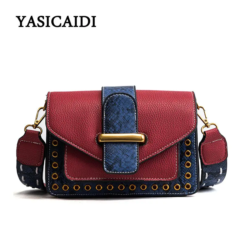 

Hot Sale Handbag Serpentine Women Messenger Bag Female High Quality PU Leather Handbag With Wide Strap Fashion Crossbody Bag Sac