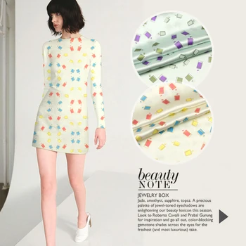

114cm wide 16.5mm print silkd crepe satin clothes one-piece dress fabric material