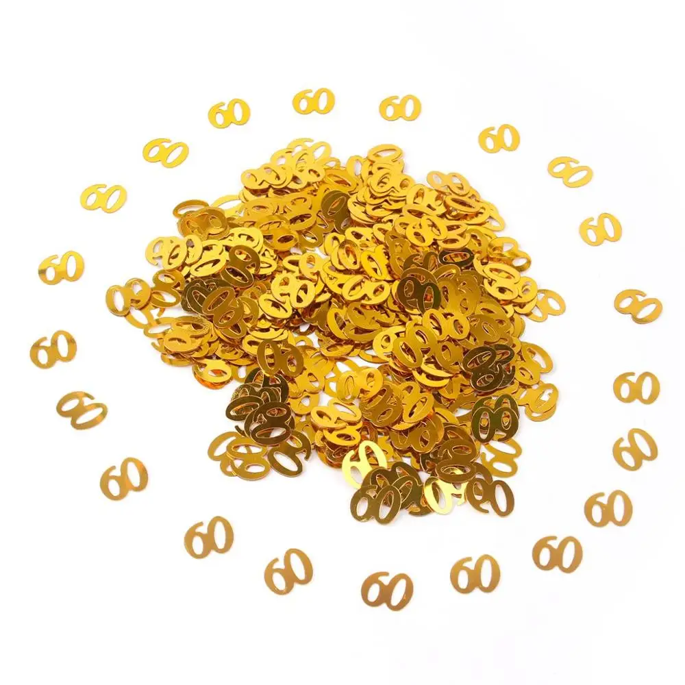QIFU золотые цифры бумажные конфетти с днем рождения украшения для вечеринки 30 40 50 Свадебные украшения - Цвет: Gold 60