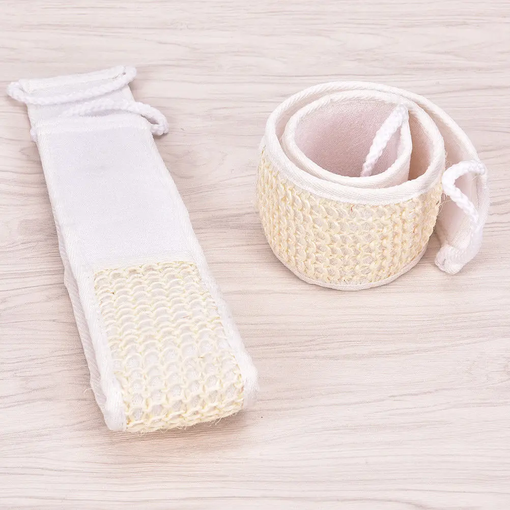 Exfoliating Back Strap Loofah Shower Bath Back Brush Strap Massage Spa