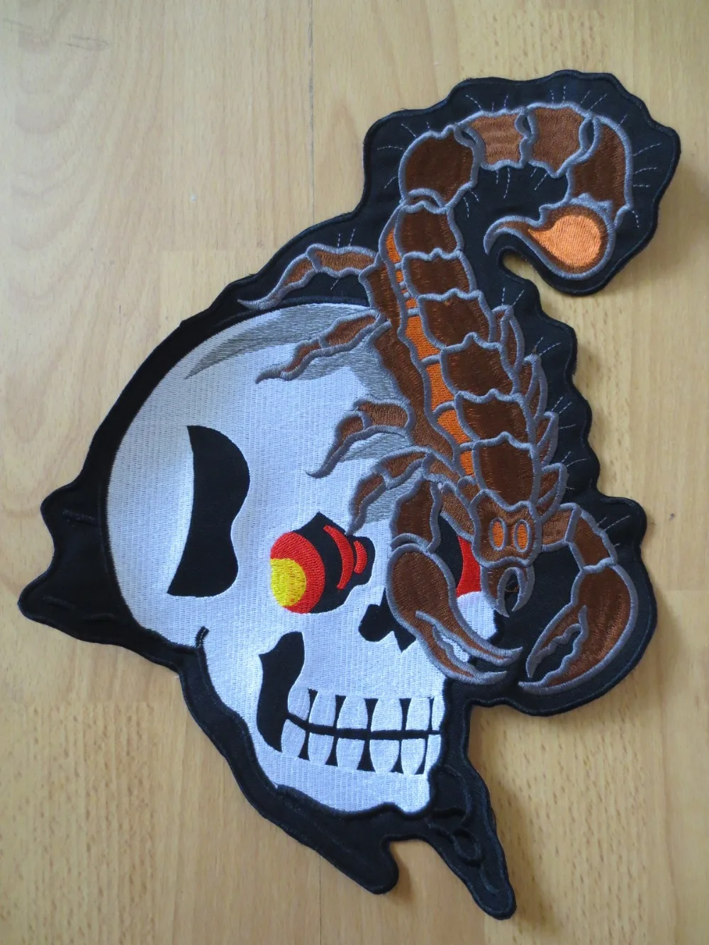 

Scorpion skull large Embroidery Patches for Jacket Back Vest Motorcycle Biker