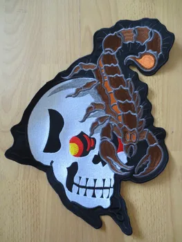 

Scorpion skull large Embroidery Patches for Jacket Back Vest Motorcycle Biker