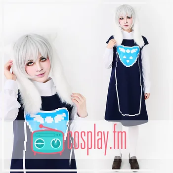 

[STOCK]2017 Hot Game UNDERTALE figure Goat Dress+Shirt+Ears Full Set Cosplay Costume For Women Christmas Free Shipping.