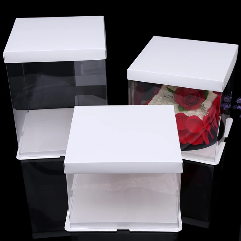

5 sets for 12" inch Clear Cake Packing Boxes Plastic Bakery Storage Holder Muffin Pod Dome Baking container Box