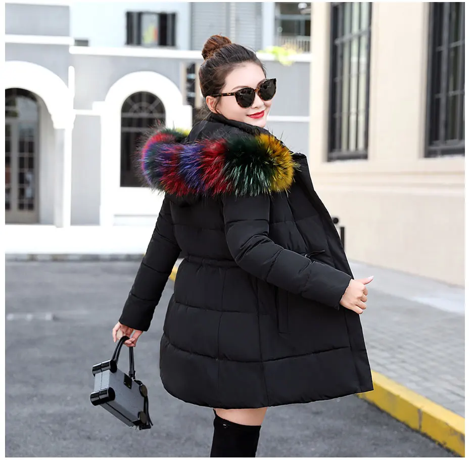 Зимняя женская куртка, темперамент, Модный Плащ, парка, женский пуховик, зимнее пальто, теплая куртка, Женское пальто, chaqueta mujer - Цвет: black