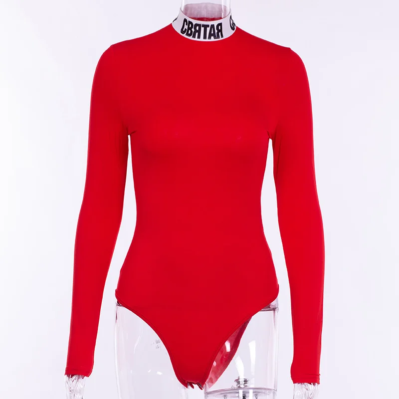 InstaHot Cotton Letter Print Turtleneck Bodysuits Women Mock Neck Autumn Bodycon Tops Playsuits Elastic Party Fashion Blouse InstaHot Cotton Letter Print Turtleneck Bodysuits Women Mock Neck Autumn Bodycon Tops Playsuits Elastic Party Fashion Blouse