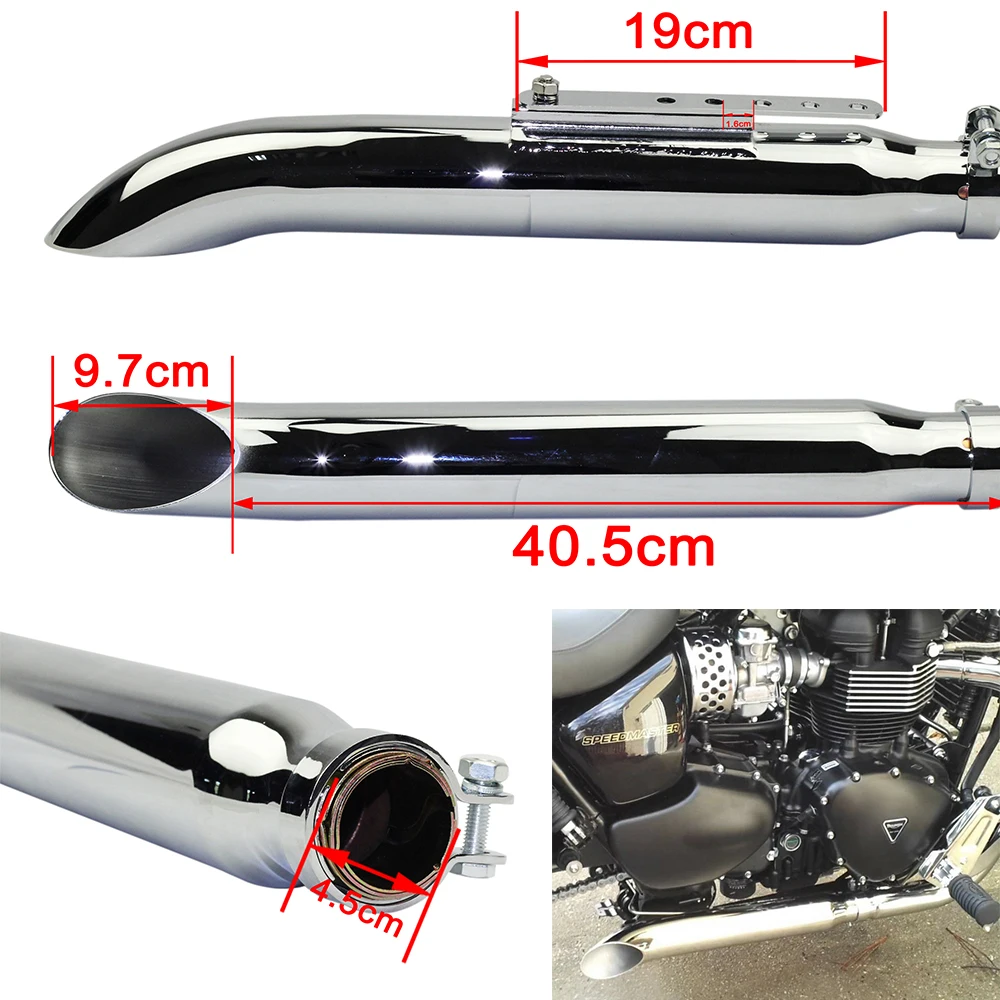 Выхлопной глушитель из хромистой стали для Harley Honda 1-3/8 дюйма 1-1/2 1-5/8 1-3/4 1-дюйма