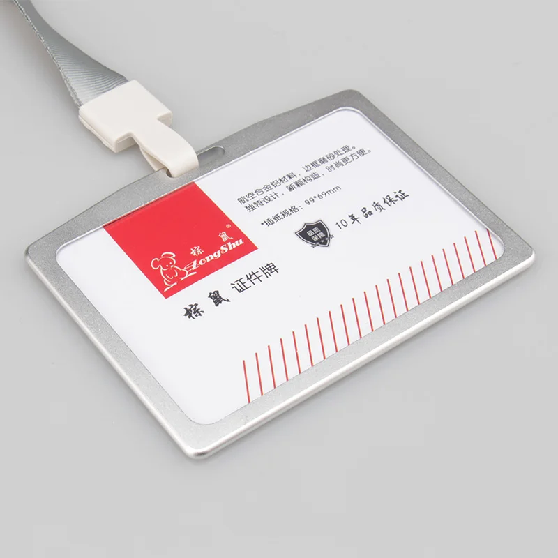 

New fashion Large Cross section cover metal working certificate identity badge women stainless steel card holder