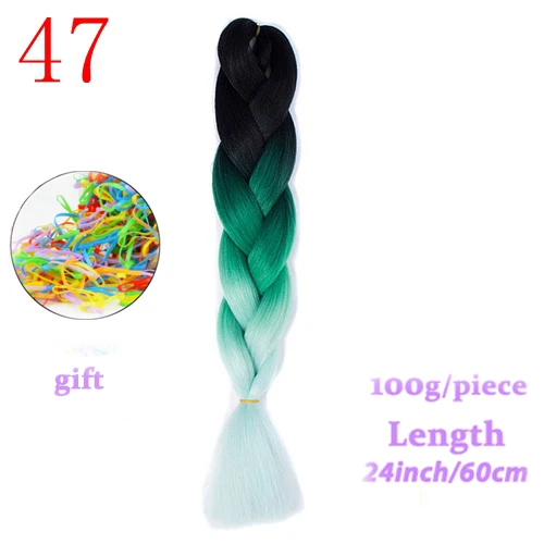 MERISIHAIR, 24 дюйма, Омбре, синтетические плетеные волосы, вязанные крючком, красные, синие, серые волосы для наращивания, огромные косички, прически - Цвет: T1B/серый