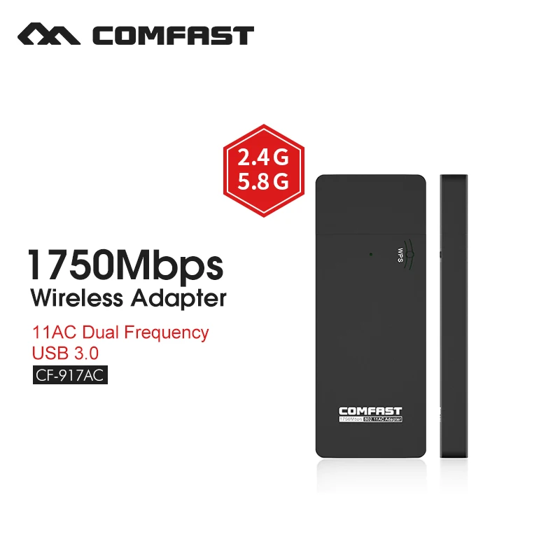 

Wifi 11ac usb gigabit wireless network card 2.4G&5.8G wireless wi-fi usb adapter 3.0 usb wifi dongle 1750mbps COMFAST CF-917AC