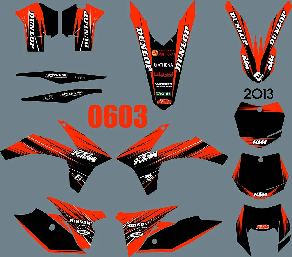 3 м 0603 мотоциклетная команда Графический и Фоны Наклейка Стикер Наборы для KTM SX EXC 2012 2013 и для XC 2011