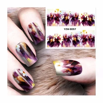 Water Decal Nail Water Transfer Gothic Blooming Flower Nail Sticker Stamping For Nail Art Stamp 8057