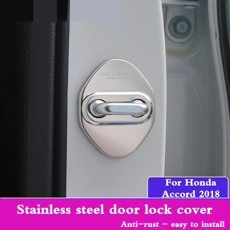 

For Honda Accord 10 2018 Car Styling Stainless Steel Door Lock Cover Buckle Door Holder Protector Cover Limiting stopper buckle