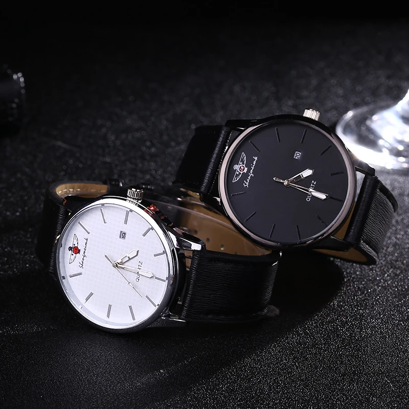 

2016 large dial luxury brief commercial quartz watch mens watch waterproof ultra-thin watches casual watch