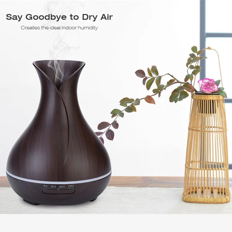 

Fimei Ultrasonic Humidifier 300ml Air Humidifier Wood Grain Aroma Diffuser Night Light Multi-Function Essential Oil Diffuser