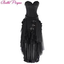 Belle Poque винтажные черные длинные юбки женские летние ретро викторианские Лолиты панк с оборками Сексуальные рокабилли вечерние готические юбки
