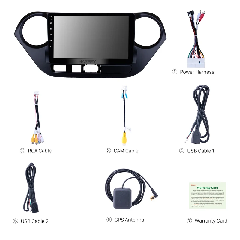 Top Harfey GPS Car Radio Multimedia Player For 2013 2014 2015 2016 HYUNDAI I10 Grand i10 RHD Android 7.1/8.1 2Din Wifi Head Unit 4