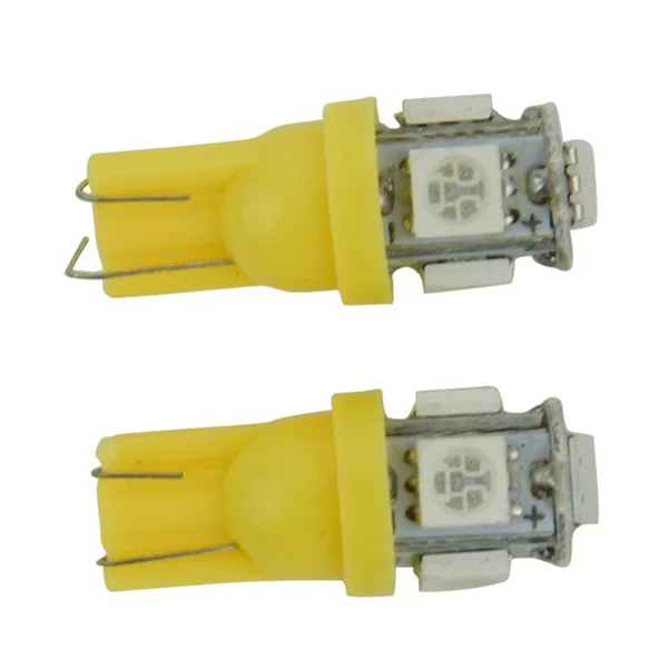 2 Pcs T10 W5W yellow 5 SMD LED Side Light Bulbs Replacement for Carin Car Headlight Bulbs(LED