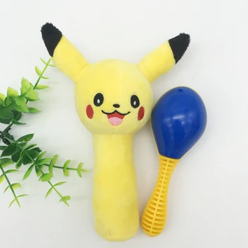 

New Baby Hand Rattles Toy Infant Stroller Crib Pikachu Toys Mobile Pikachu Plush Toys for Newborn Babies BIBI Rattle Stuffed Toy