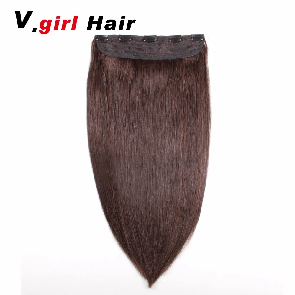 V. девушка волосы монгольские волосы Реми клип в наращивание волос 5 компл. клипы в 100% человеческих прямые волосы 2 #100 г 14-26 дюймов