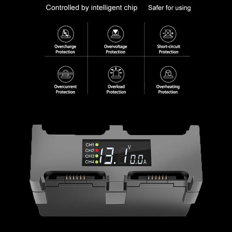 Battery charger Intelligent housekeeper Digital display Charging Split charge board AC 100-240V 5060Hz for DJI spark drone 1 (10)