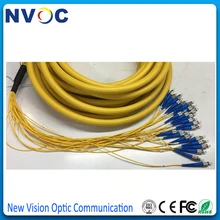 SM(9/125), 24 ядра, 2,0 мм ПВХ желтый кабель подблок, желтый ПВХ куртка, 20 м, FC/UPC-FC/UPC Breakout волоконно-оптический патч-корд кабель