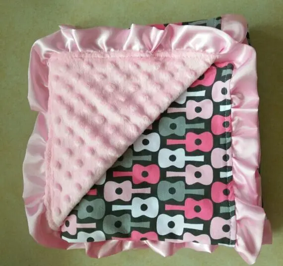 5pcs HOT Sale Cotton Velvet blanket pink violin handmade super soft velvet kids blanketsin