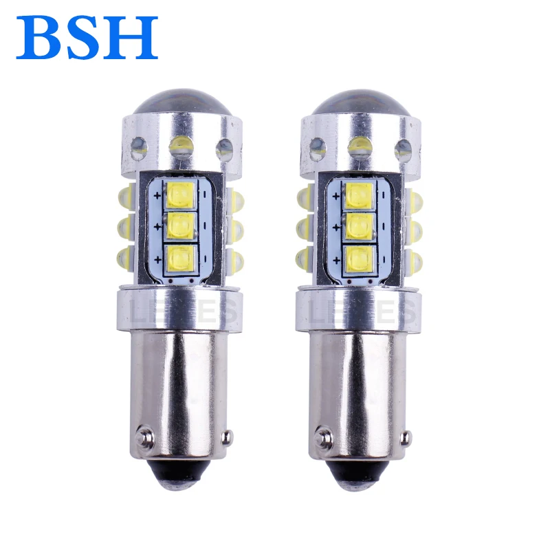 

2pcs Power BA9S T4W BAX9S H6W BAY9S H21W 80W Canbus Error Free 16SMD XBD chips LED Side 12V 24V For car Reverse Light