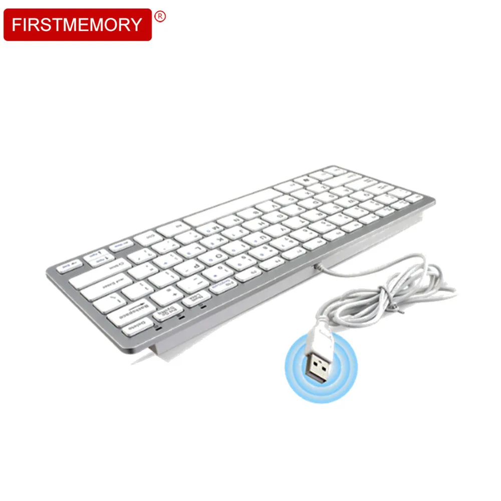 

New Ultra Thin Keyboard 78 Key USB Wired Slim Keypad USB Gaming Keyboards for PC Laptop Desktop LOL Gamer overwatch DOTA 2 White