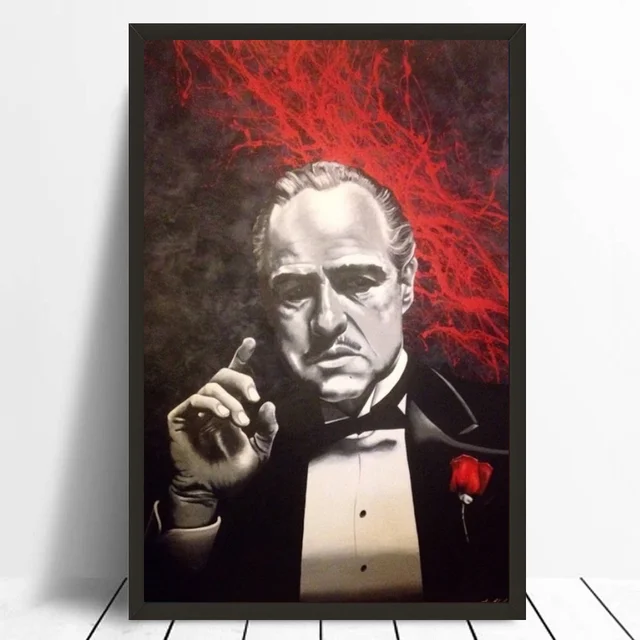 Marlon Brando The Godfather Poster Canvas Painting Print Poster Wall