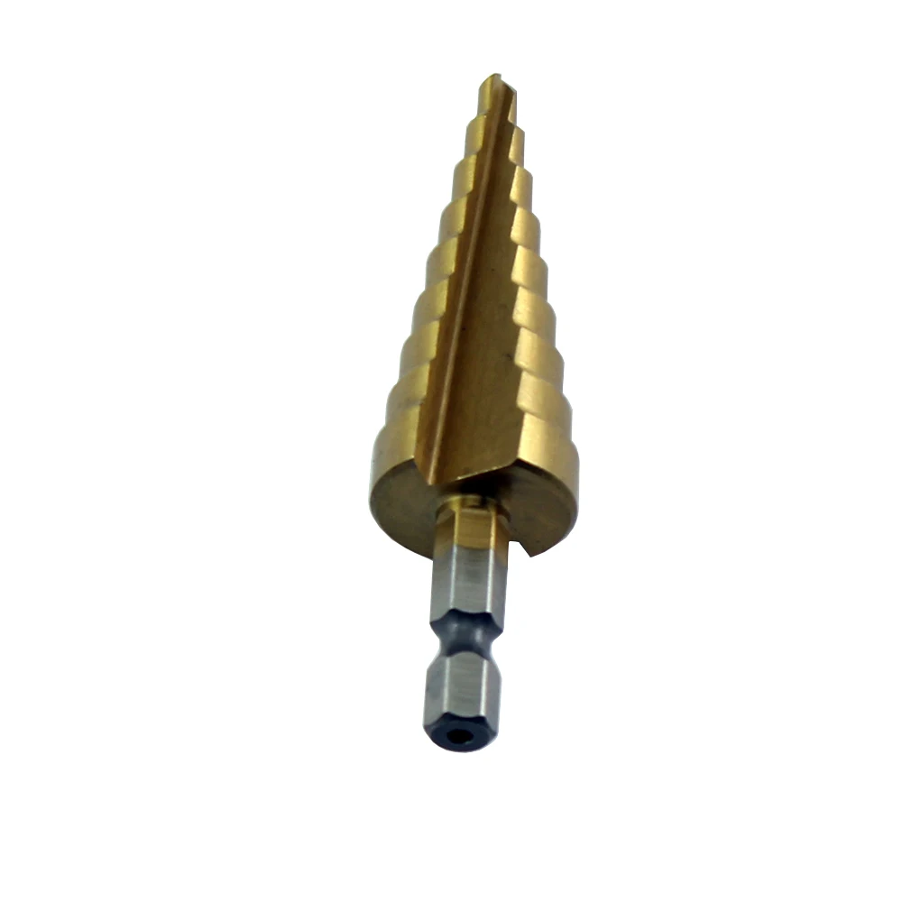 4mm-20mm 9 Steps Sizes HSS Hex Titanium Step Drill Bit Hole Cutter (2)