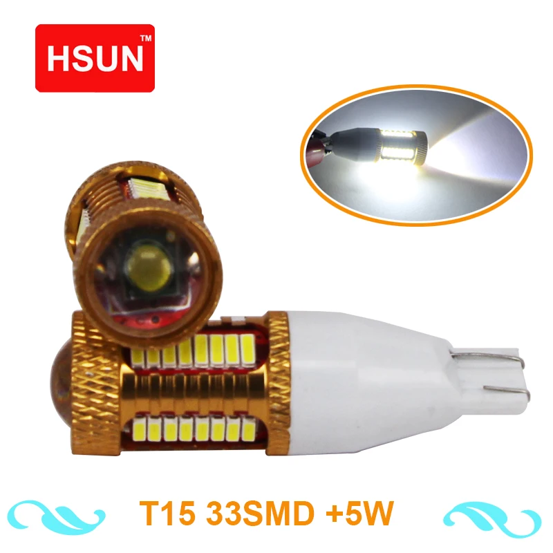 HSUN 2 шт. 300Lm W16W T15 светодиодные лампы Canbus OBC безошибочный СВЕТОДИОДНЫЙ Фонарь