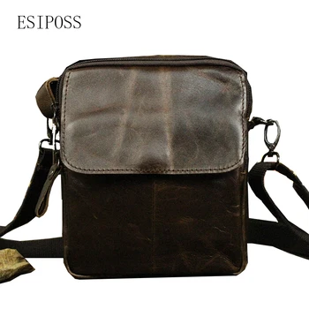 

Genuine Leather men Waist Packs Fanny Pack Belt Bag purse mobile Phone Bag men's square bag shoulder crossbody bag waist pocket