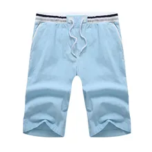 Модные летние мужские шорты-бермуды размера плюс 9XL 10XL, однотонные льняные мужские шорты, мужские шорты-бермуды, мужские летние шорты