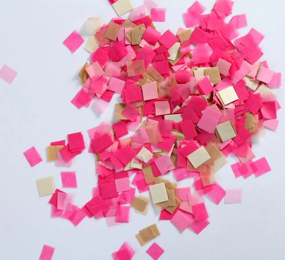 2 унции розовый квадратный конфетти биоразлагаемый свадебный стол украшения для прохода