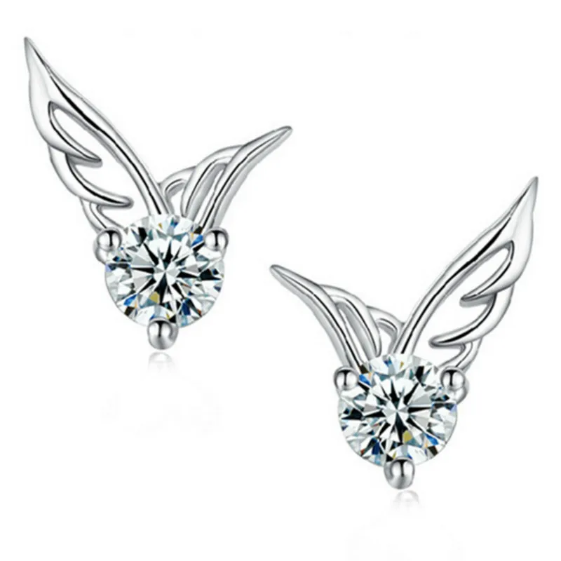Bride and Ladies Korean Fashion Jewelry Angel Wing Crystal Earrings Fine Beauty Chinese | Украшения и аксессуары